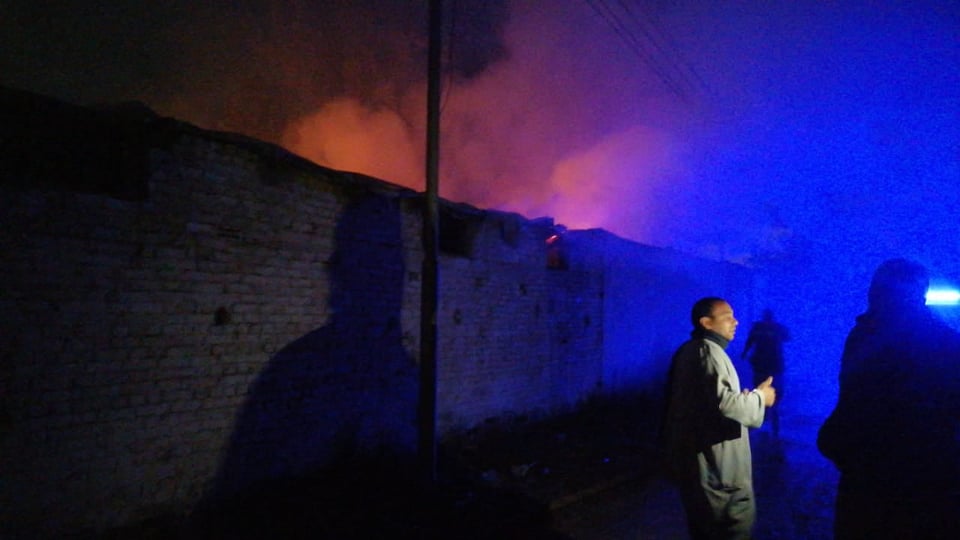 حريق مواشي بالبدرشين